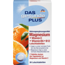 DAS gesunde PLUS Magnesium + Vitamin C + Vitamin B6 + B12 Lutschtabletten, 30 St