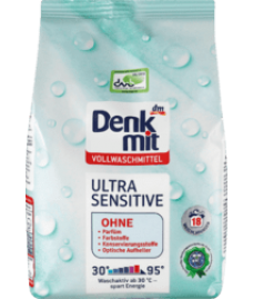 Стиральный порошок Denkmit Vollwaschmittel Ultra Sensitive для белого детского белья и чувствительной кожи. 