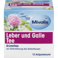 Лекарственный чай для печени и желчного пузыря, 12 пакетиков Mivolis Arznei-Tee, Leber und Galle Tee, 21 g