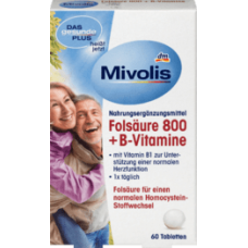 Фолиевая кислота 800 + витамины группы В, 60 штFolsäure 800 + B-Vitamine, Tabletten 60 St., 19 g