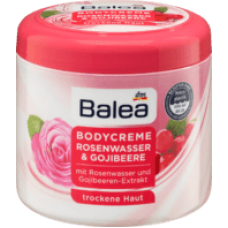 Крем для тела с розовой водой с экстрактом ягод годжи Balea Bodycreme Rosenwasser & Gojibeere, 500 ml